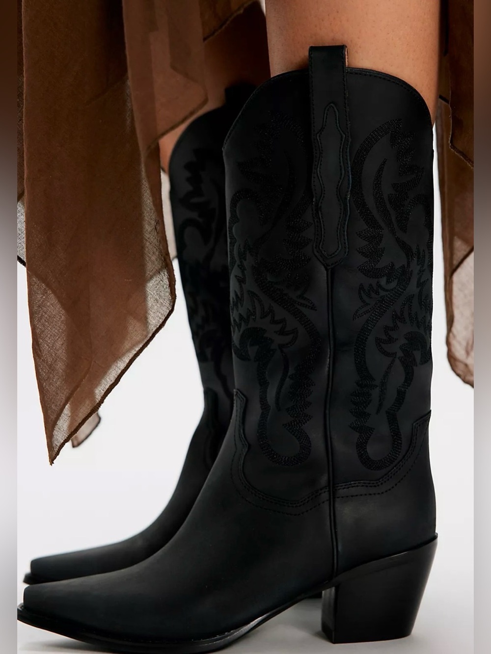 Jeffrey Campbell DAGGET BLACK WASHED WESTERN PULL ON BOOTS US8 $298 - Picture 5 of 11